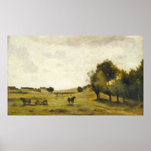 Uitzicht bij Epernon - Jean-Baptiste - Corot Fine  Poster (Voorkant)