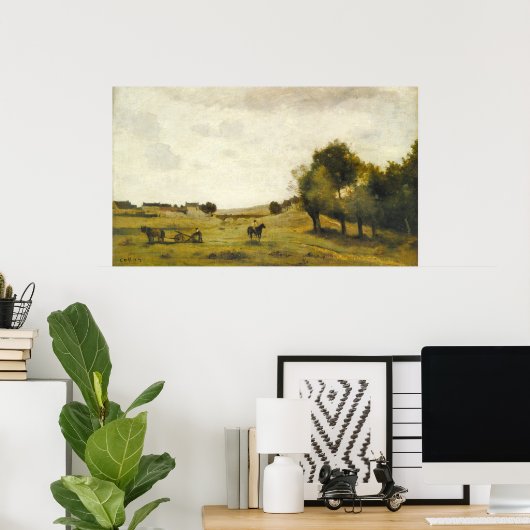 Uitzicht bij Epernon - Jean-Baptiste - Corot Fine  Poster (Thuiskantoor)