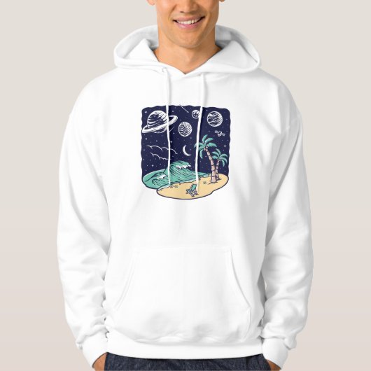 Uitzicht bij het strand 's nachts hoodie (Voorkant)