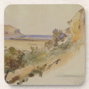 Uitzicht bij Palermo, 1847 (pen en inkt met overp. Drankjes Onderzetter