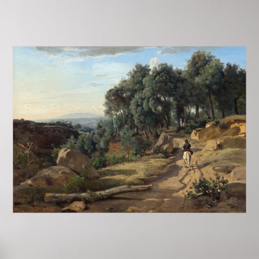 Uitzicht bij Volterra - Jean-Baptiste - Corot Fine Poster (Voorkant)