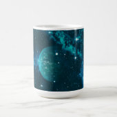 Uitzicht blauw galactisch vlak koffiemok (Center)