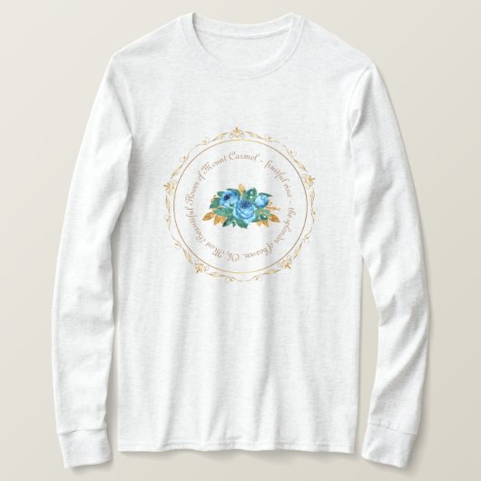  uitzicht blauw Roos Lange T-shirt (Design voorkant)