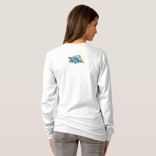  uitzicht blauw Roos Lange T-shirt (Achterkant volledig)