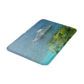 Uitzicht Bonaire Ocean met Boat Bathmat Badmat (Gekanteld)