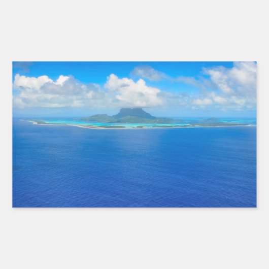 Uitzicht boven Bora Bora rechthoekige sticker (Voorkant)