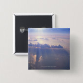 Uitzicht boven dichte cloud vierkante button 5,1 cm (Voorkant /achterkant)