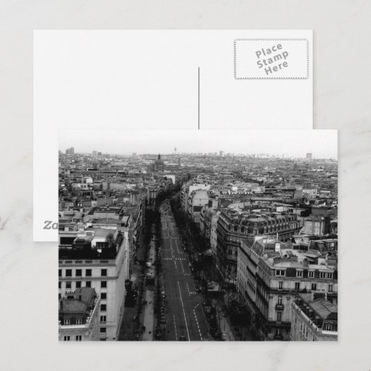 Uitzicht boven Parijs Briefkaart (Voorkant / Achterkant)