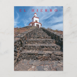 Uitzicht briefkaart van de kerk El Hierro