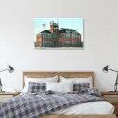 Uitzicht buiten de openbare school Medford, OF Canvas Afdruk (Insitu (Slaapkamer))