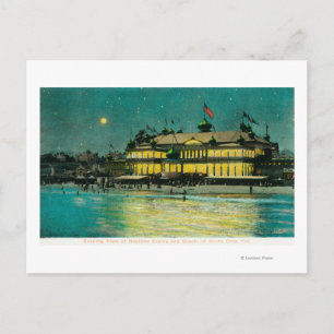 Uitzicht buitennacht van het Neptune casino en Briefkaart