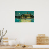 Uitzicht buitennacht van het Neptune casino en Poster (Keuken)