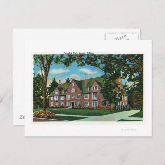 Uitzicht buitenshuis van Kendrick Hall, Vassar Col Briefkaart (Voorkant / Achterkant)