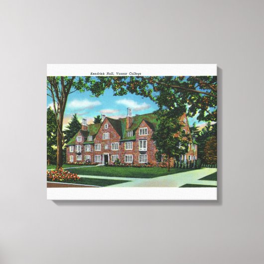 Uitzicht buitenshuis van Kendrick Hall, Vassar Col Canvas Afdruk (Voorkant)