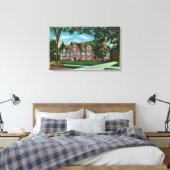 Uitzicht buitenshuis van Kendrick Hall, Vassar Col Canvas Afdruk (Insitu (Slaapkamer))