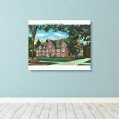 Uitzicht buitenshuis van Kendrick Hall, Vassar Col Canvas Afdruk (Insitu (Houten vloer))