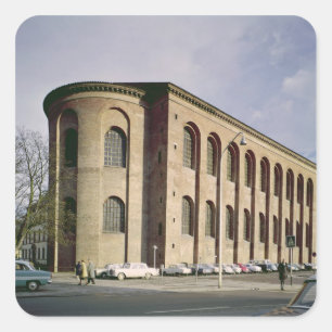 Uitzicht buitenzijde van de Aula Palatina, ingebou Vierkante Sticker