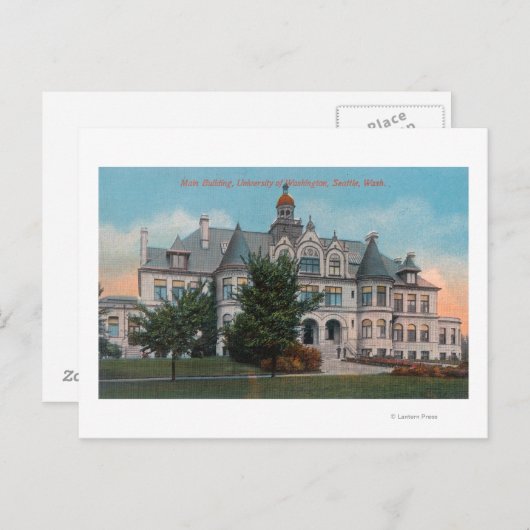 Uitzicht buitenzijde van de Universiteit van WA Ma Briefkaart (Voorkant / Achterkant)