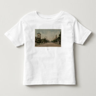 Uitzicht Cajon Street met vier kerken Kinder Shirts