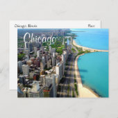 Uitzicht Chicago Illinois Travel Post Card Briefkaart (Voorkant / Achterkant)