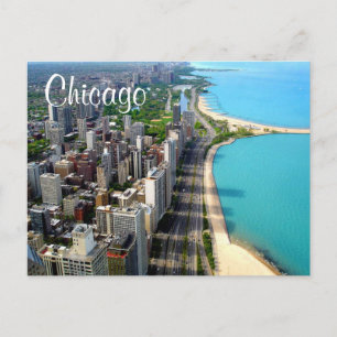 Uitzicht Chicago Illinois Travel Post Card Briefkaart