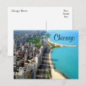 Uitzicht Chicago Illinois Travel Post Card Briefkaart (Voorkant / Achterkant)