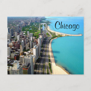 Uitzicht Chicago Illinois Travel Post Card Briefkaart