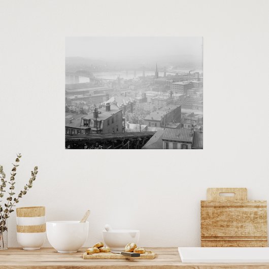 Uitzicht Cincinnati van de berg Adams Poster (Keuken)