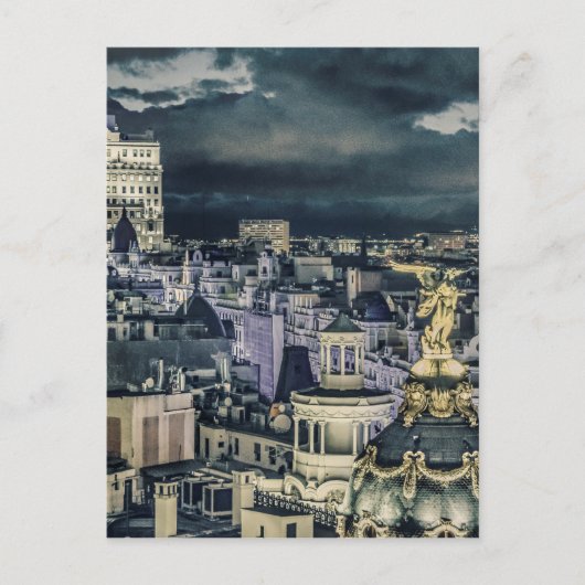 Uitzicht Cityscape Night Scene Aerial Briefkaart (Voorkant)