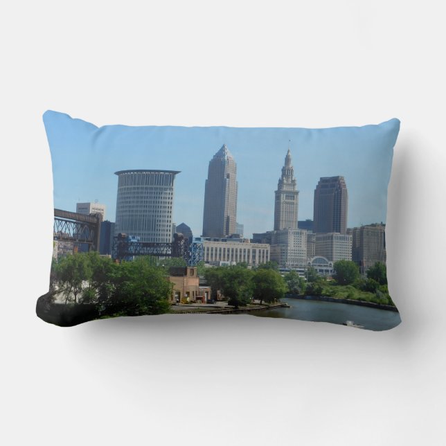 Uitzicht Cleveland Ohio Pillow Kussen (Voorkant)