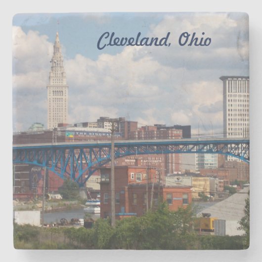 Uitzicht Cleveland Stenen Onderzetter (Voorkant)