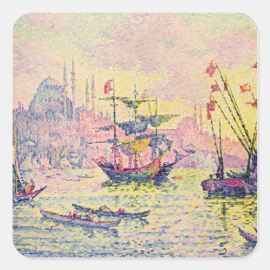 Uitzicht Constantinopel, 1907 Vierkante Sticker (Voorkant)