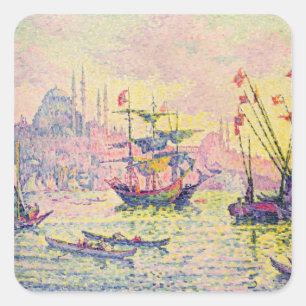 Uitzicht Constantinopel, 1907 Vierkante Sticker