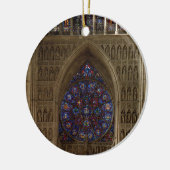 Uitzicht dat het westen van de nave kijkt, het ont keramisch ornament (Links)