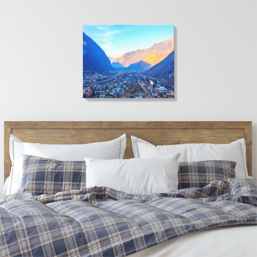 uitzicht de Valle d'Aosta op de Stretched Canvas P (Insitu (Slaapkamer))