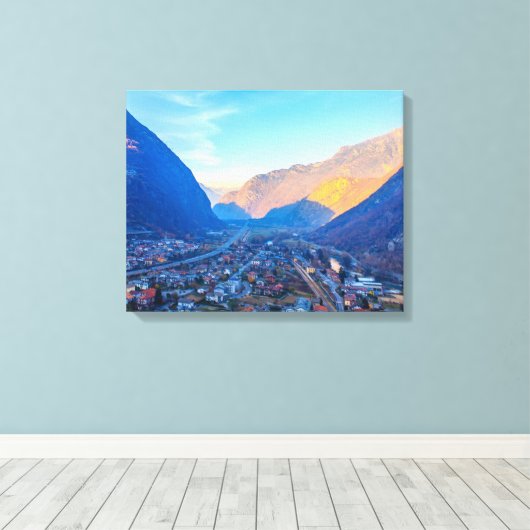 uitzicht de Valle d'Aosta op de Stretched Canvas P (Insitu (Houten vloer))