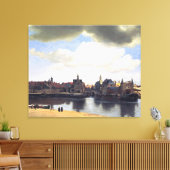 Uitzicht Delft van Johannes Vermeer (circa 1660) Canvas Afdruk (Insitu (Woonkamer))