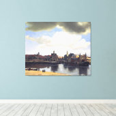 Uitzicht Delft van Johannes Vermeer (circa 1660) Canvas Afdruk (Insitu (Houten vloer))