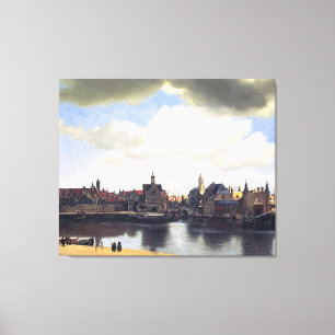 Uitzicht Delft van Johannes Vermeer (circa 1660) Canvas Afdruk