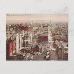 uitzicht Denver uit 1910, CO van de D & F-toren Briefkaart