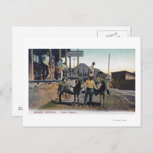 Uitzicht Donkeys Carrying WaterBisbee, AZ Briefkaart (Voorkant / Achterkant)