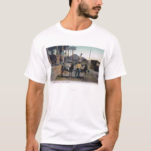 Uitzicht Donkeys Carrying WaterBisbee, AZ T-shirt (Voorkant)