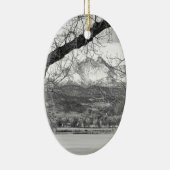 Uitzicht door de bomen om de piekstroom te halen keramisch ornament (Rechts)