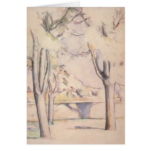 Uitzicht door de bomen van Paul Cezanne,  kunst (Voorkant)