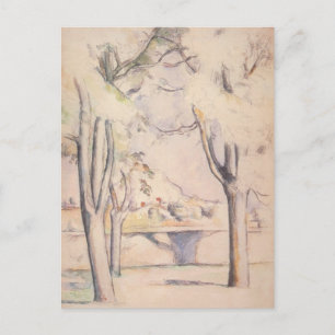 Uitzicht door de bomen van Paul Cezanne,  kunst Briefkaart