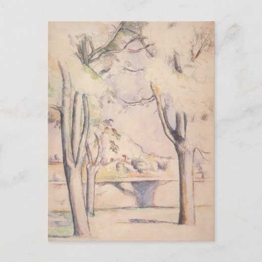 Uitzicht door de bomen van Paul Cezanne,  kunst Briefkaart (Voorkant)