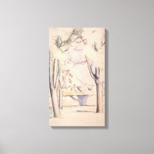 Uitzicht door de bomen van Paul Cezanne,  kunst Canvas Afdruk (Voorkant)