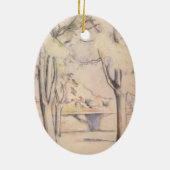 Uitzicht door de bomen van Paul Cezanne,  kunst Keramisch Ornament (Achterkant)