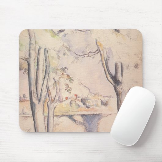 Uitzicht door de bomen van Paul Cezanne, kunst Muismat (Met muis)