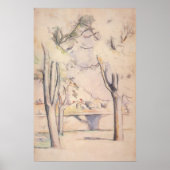 Uitzicht door de bomen van Paul Cezanne,  kunst Poster (Voorkant)